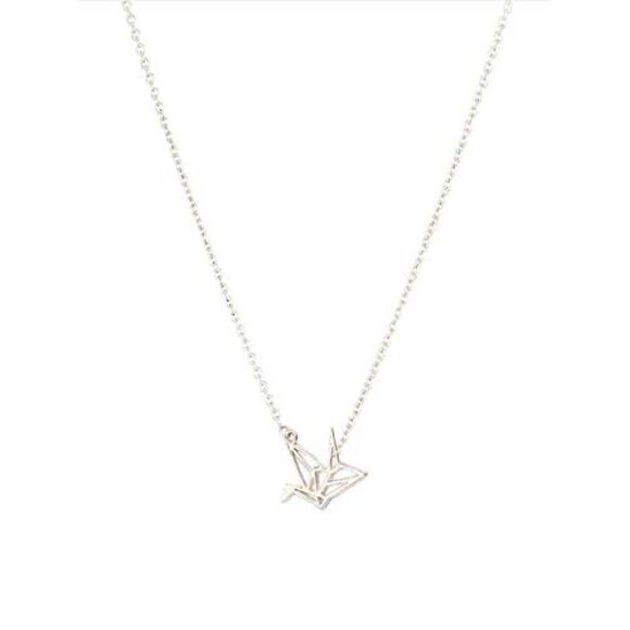 Crane Future Inspirational Silver Tone Necklace - Picture 4 of 6